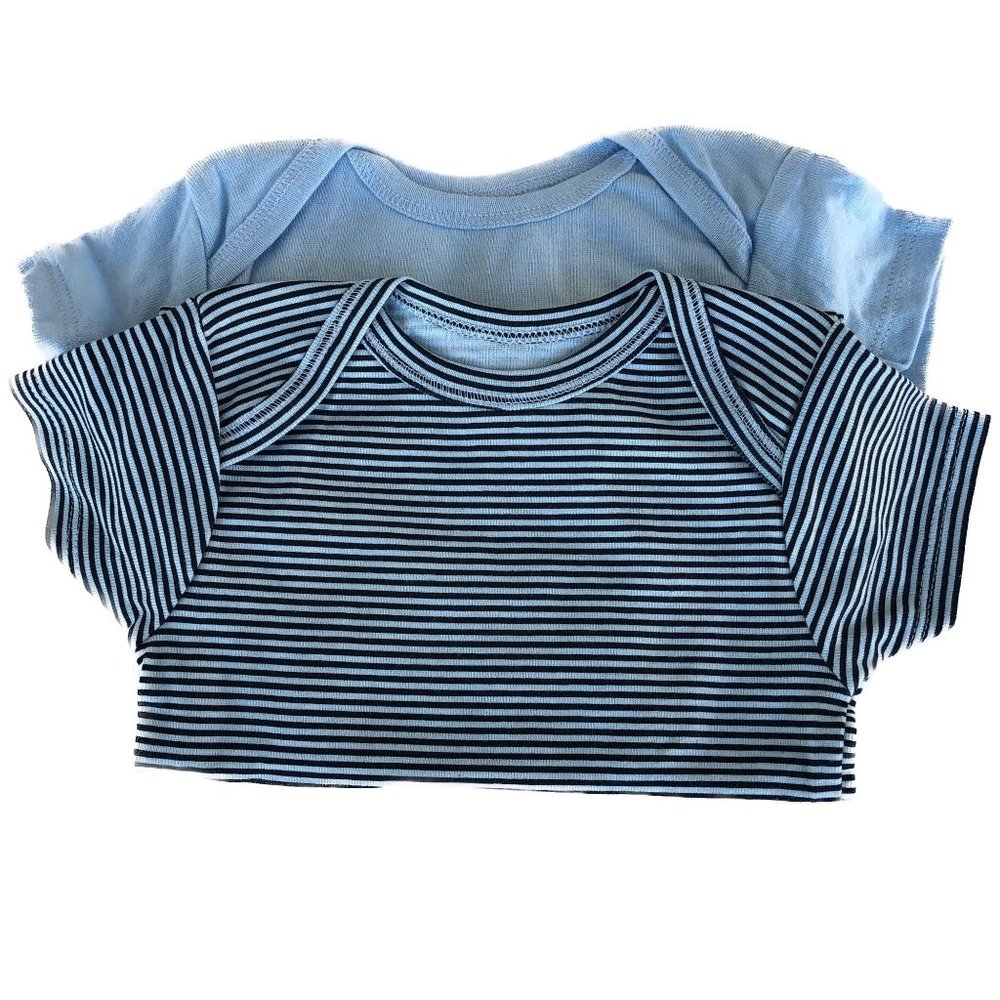 Gerber 4 Pack Onesies Blue/Grey Short Sleeves, Snap Closures, Bodysuits 6-9 Mo - Picture 9 of 11